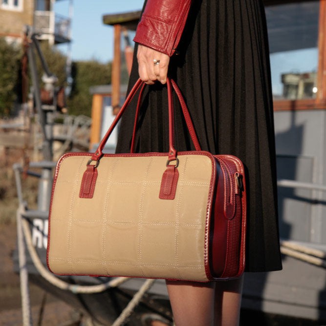Large Post Bag | Leather & Fire-hose from Elvis & Kresse