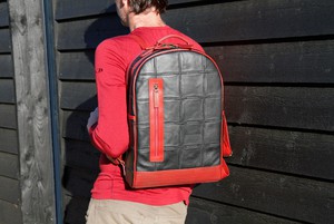 Voyager Backpack | Leather & Fire-hose from Elvis & Kresse