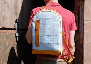 Voyager Backpack | Leather & Fire-hose from Elvis & Kresse