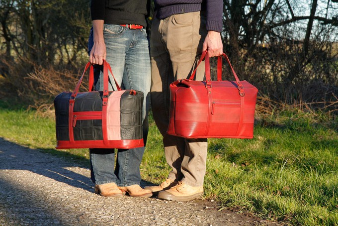 Gladstone Travel Bag | Leather & Fire-hose from Elvis & Kresse