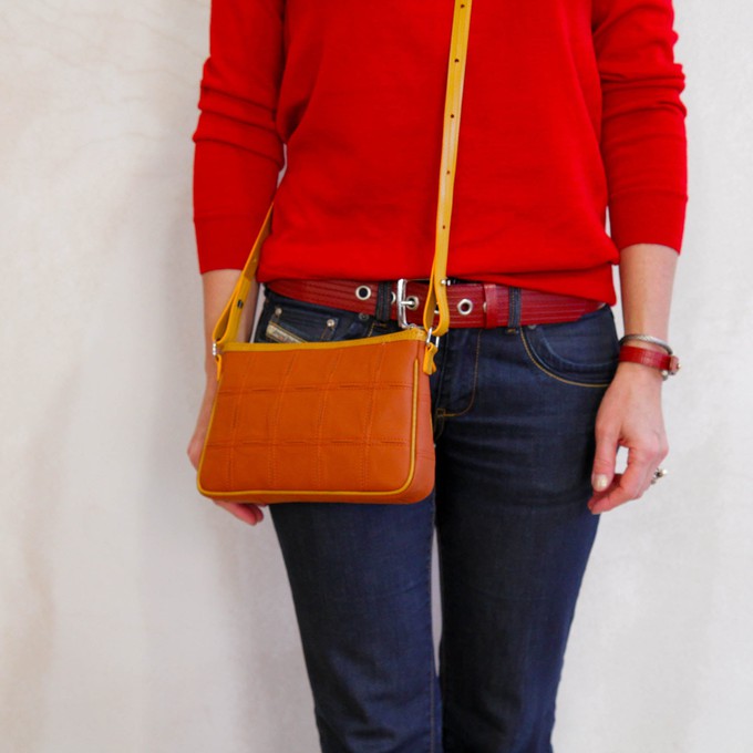 Crossbody Clutch Bag | Leather & Fire-hose from Elvis & Kresse