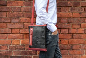Reporter Bag | Leather & Fire-hose from Elvis & Kresse
