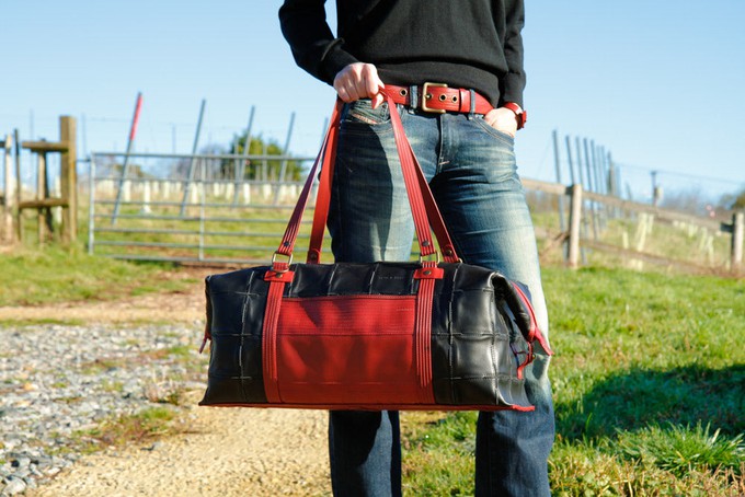 Weekend Bag | Leather & Fire-hose from Elvis & Kresse