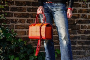 Small Post Bag | Leather & Fire-hose from Elvis & Kresse