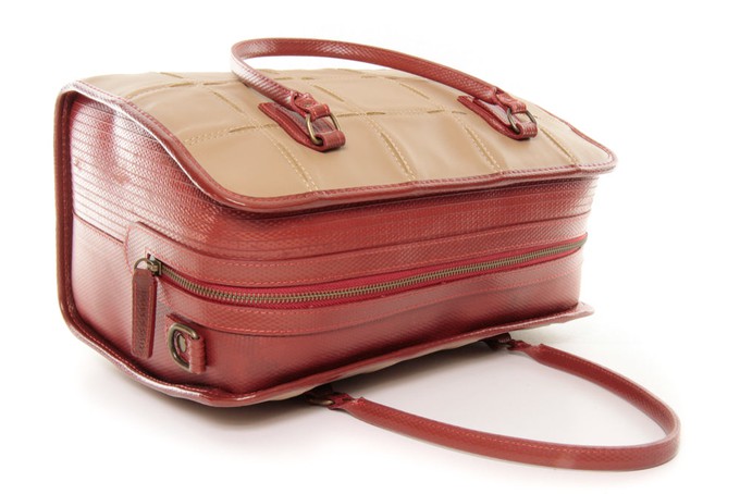 Large Post Bag | Leather & Fire-hose from Elvis & Kresse