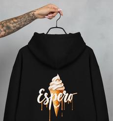 Oversized Hoodie Cream Black via espero