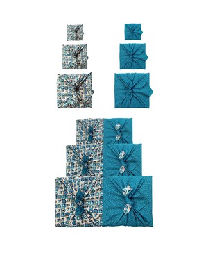 Fabric Gift Wrap Furoshiki Cloth - 9 Piece Art Deco & Ocean Bundle from FabRap
