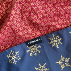 Furoshiki Gift Wrap Ruby & Midnight Snowflakes Fabric Gift Wrap - Double Sided (Reversible) via FabRap