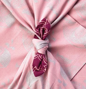 Furoshiki Gift Wrap Blush Whales & Maroon Arches Fabric Gift Wrap - Double Sided (Reversible) from FabRap