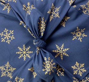 Furoshiki Gift Wrap - 3 Pack (Sizes Small, Medium & Large) Single Sided Bundle - Midnight Snowflakes from FabRap