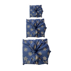 Midnight Snowflakes Fabric Gift Wrap Furoshiki Cloth - Single Sided from FabRap