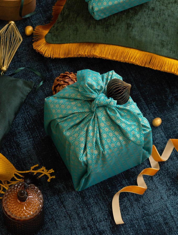 Furoshiki Gift Wrap - 3 Pack (Sizes Small, Medium & Large) Single Sided Bundle - Jade from FabRap