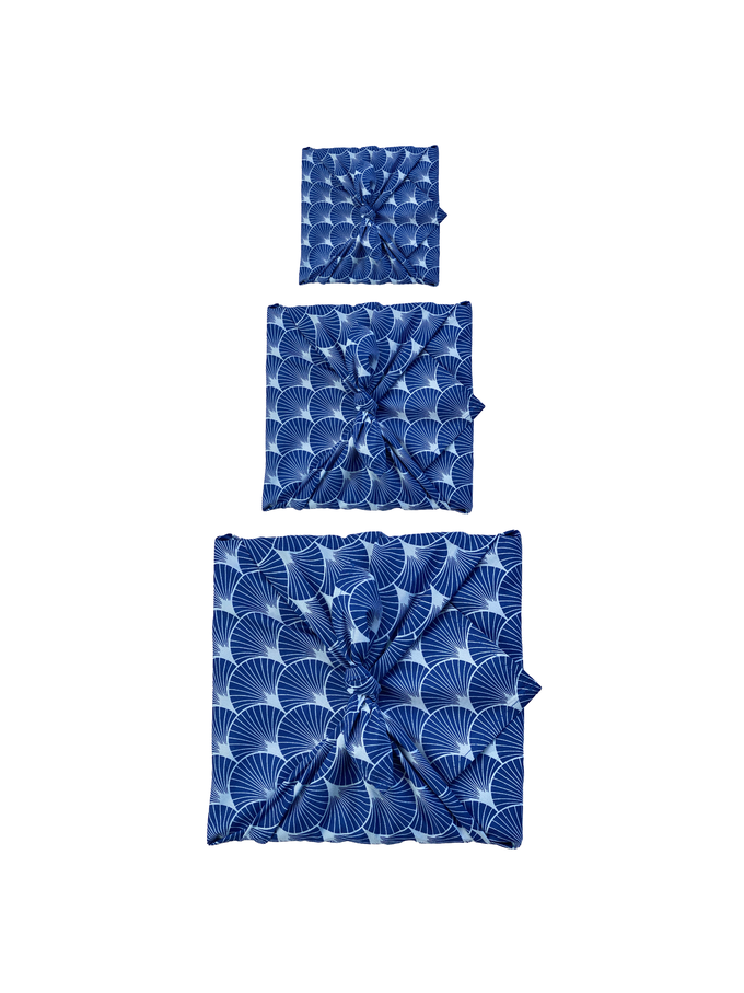 Furoshiki Gift Wrap Indigo Fans Fabric Gift Wrap from FabRap