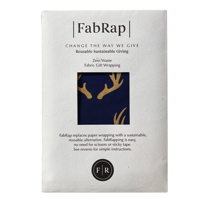 Furoshiki Gift Wrap Midnight Reindeers Fabric Gift Wrap from FabRap