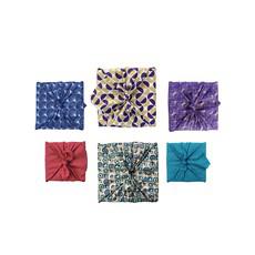 Furoshiki Classic Mix Christmas Fabric Gift Wrapping Bundle - 6 Single Sided Pieces via FabRap