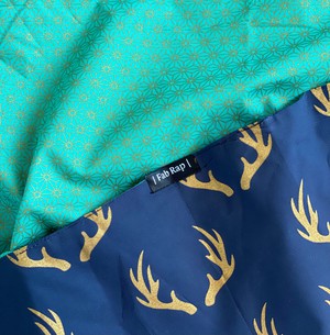 Furoshiki Gift Wrap Jade and Midnight Reindeer Fabric Gift Wrap - Double Sided (Reversible) from FabRap