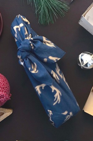 Furoshiki Gift Wrap Midnight Reindeers Fabric Gift Wrap from FabRap