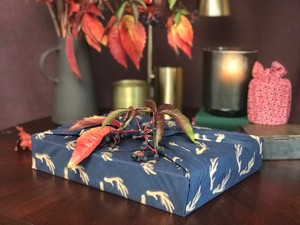 Furoshiki Gift Wrap Midnight Reindeers Fabric Gift Wrap from FabRap