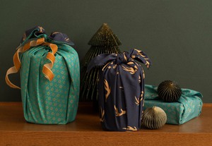Furoshiki Gift Wrap - 3 Pack (Sizes S, M & L) Double Sided Bundle - Jade & Midnight Reindeers from FabRap