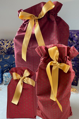 Gift Bag - Ruby & Bronze Geometric Stars from FabRap