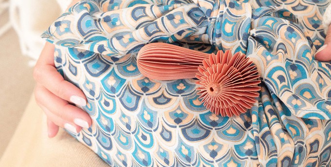 Furoshiki Gift Wrap - 3 Pack (Sizes Small, Medium & Large) Single Sided Bundle - Art Deco from FabRap