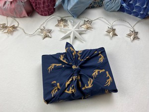 Furoshiki Gift Wrap Midnight Reindeers Fabric Gift Wrap from FabRap