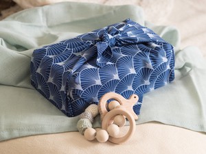 Furoshiki Gift Wrap Indigo Fans Fabric Gift Wrap from FabRap