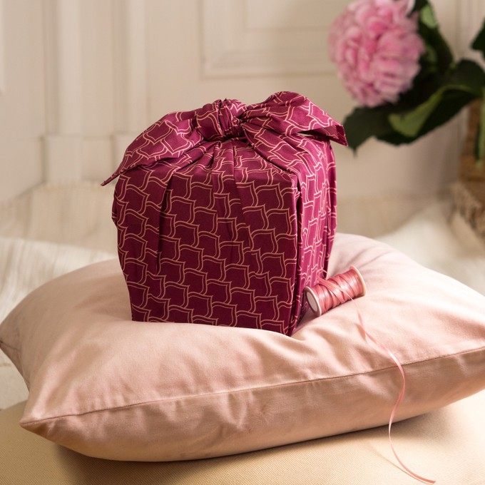 Furoshiki Gift Wrap Maroon Arches Fabric Gift Wrap from FabRap