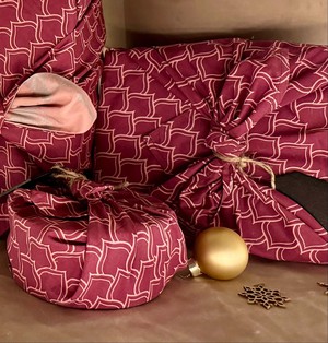 Furoshiki Gift Wrap Burgundy Arches Fabric Gift Wrap from FabRap