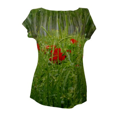 Kurzarm Shirt “Mohnblumenwiese” from fabrari