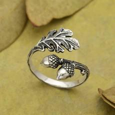 Silver ring leaf and acorns via Fairy Positron
