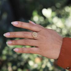 Bronzen ring zonnebloem via Fairy Positron