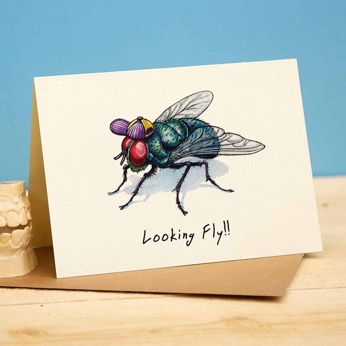 Greeting card fly "Looking fly" from Fairy Positron
