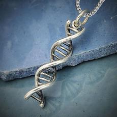 Silver necklace DNA double helix via Fairy Positron