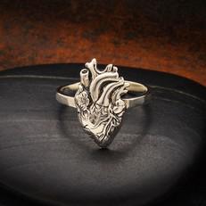 Silver ring anatomical heart via Fairy Positron