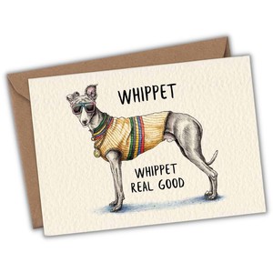 Whippet greeting card "Whippet real good" from Fairy Positron