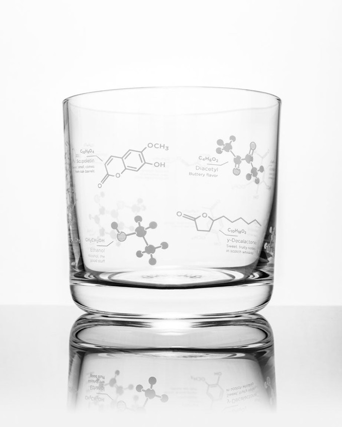 Whiskey glass "the chemistry of whiskey" from Fairy Positron