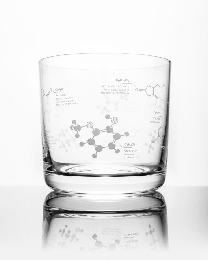 Whiskey glass "the chemistry of whiskey" from Fairy Positron