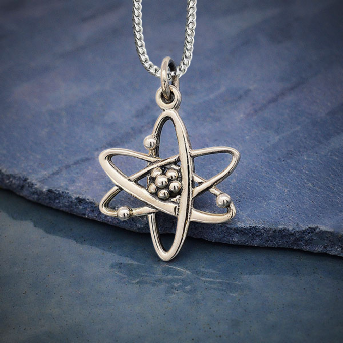 Silver necklace atom from Fairy Positron