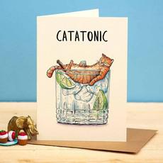 Greeting card cat "Catatonic" via Fairy Positron