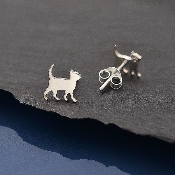 Silver earrings cat from Fairy Positron