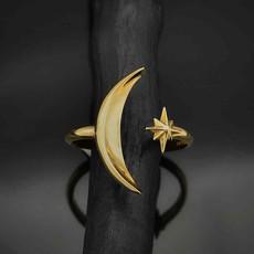 Bronze ring moon &amp; star via Fairy Positron