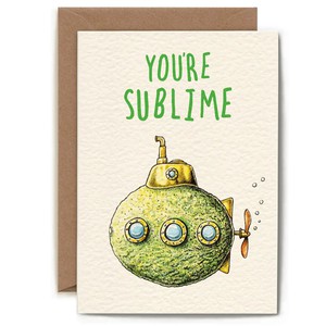 Lime greeting card "You're sublime" from Fairy Positron