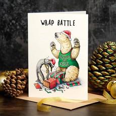 Christmas greeting card "Wrap battle" via Fairy Positron