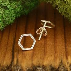 Silver earrings honeycomb/hexagon via Fairy Positron