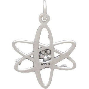 Silver earrings atom from Fairy Positron