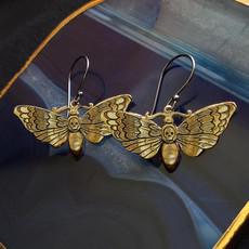 Silver earrings with bronze skull butterfly from Fairy Positron