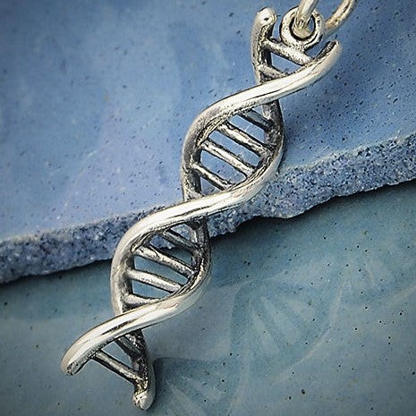 Silver earrings DNA double helix (granulated brackets) from Fairy Positron