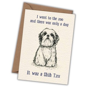 Greeting Card Shih Tzu "One dog in the zoo" from Fairy Positron