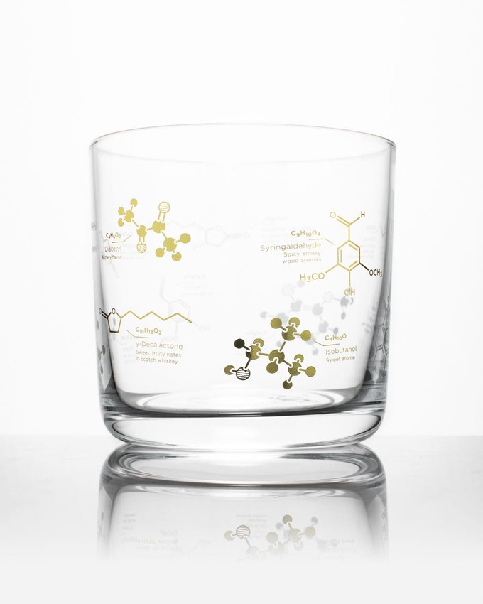 Whiskey glass "the chemistry of whiskey" from Fairy Positron